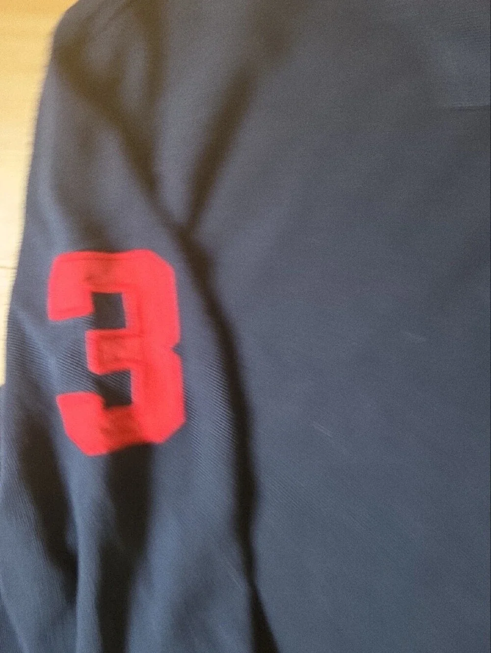 Polo Ralph Lauren Navy Long Sleeve Polo with Red Logo, Boys XL Or Men's XS Slim